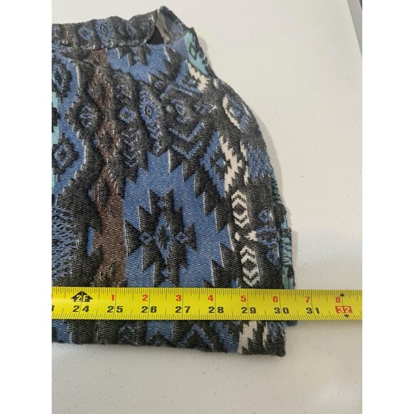 American Rag Shirt Mens Large Blue Cave LS Woven Gauzy Southwestern Aztec - Picture 6 of 11